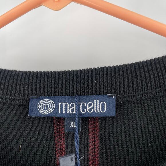 MARCELLO Sweater Extra Large NWT Extra Fine Merino Wool Blend Chocolate Black - Picture 4 of 8